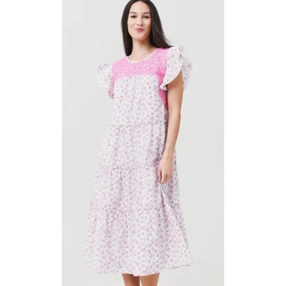 NWT J. Marie Rosalee Midi Pink Dress Sz. S